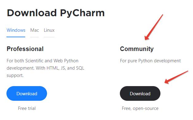 две версии PyCharm